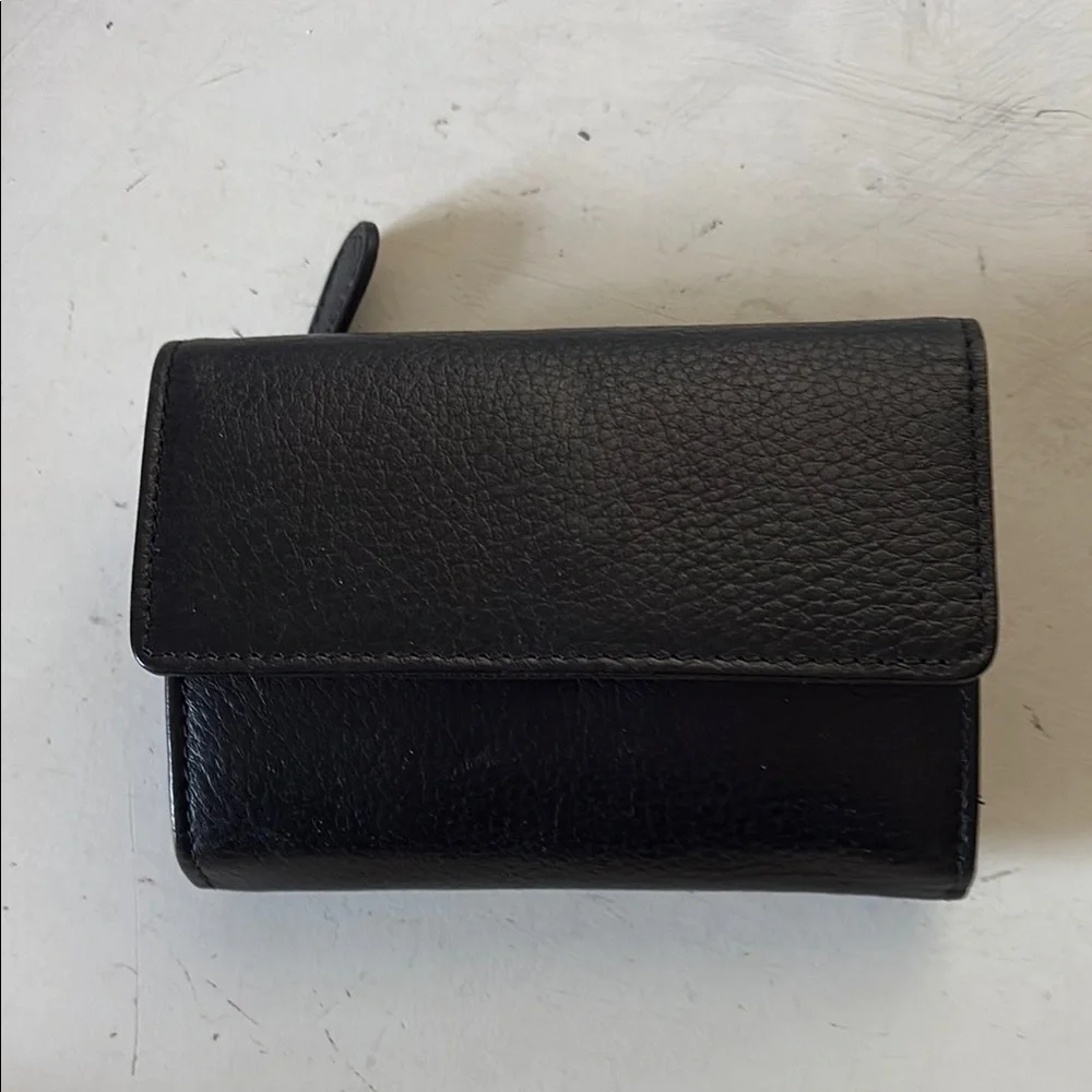 Leather Black Trifold Wallet